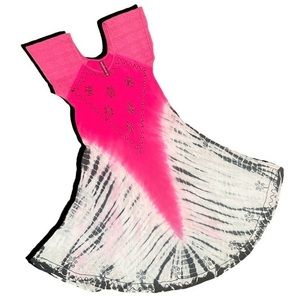 Sunflower 90's Embroidered Tie-Dye Maxi Dress